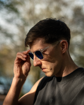 Transparent Blue Wayfarer Sunglasses