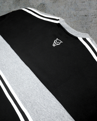 Retro Contrast Jumper Black