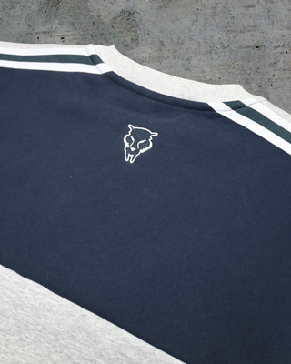 Retro Contrast Jumper Blue
