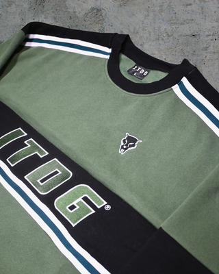 Retro Contrast Jumper Olive