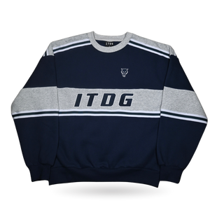 Retro Contrast Jumper Blue