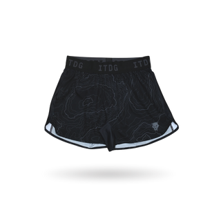 Female Datum Shorts Dark Topo